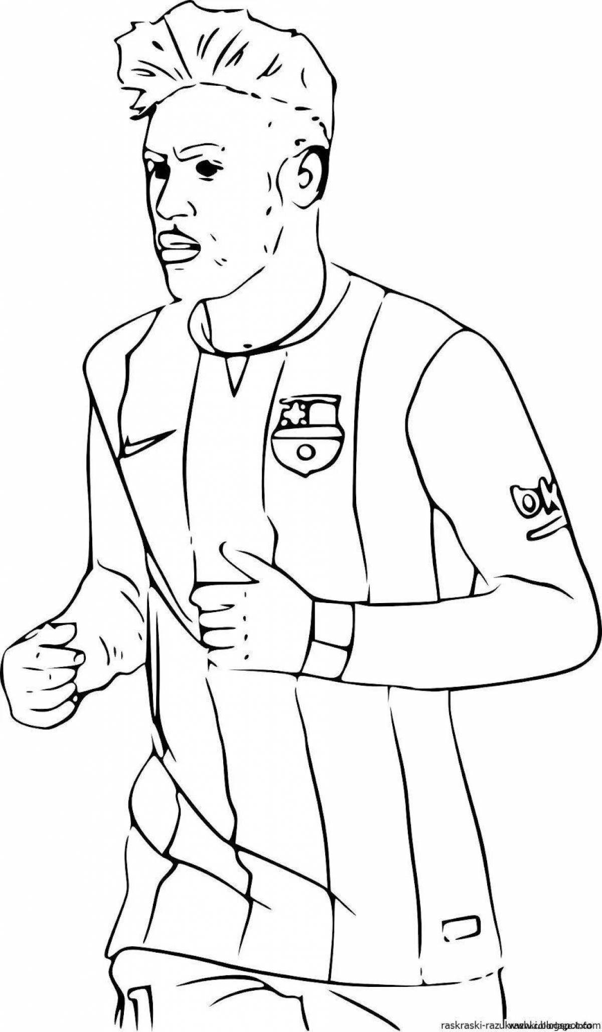 Colourful football players coloring page