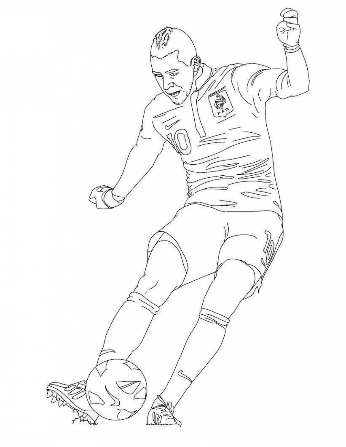 Coloring page funny football players