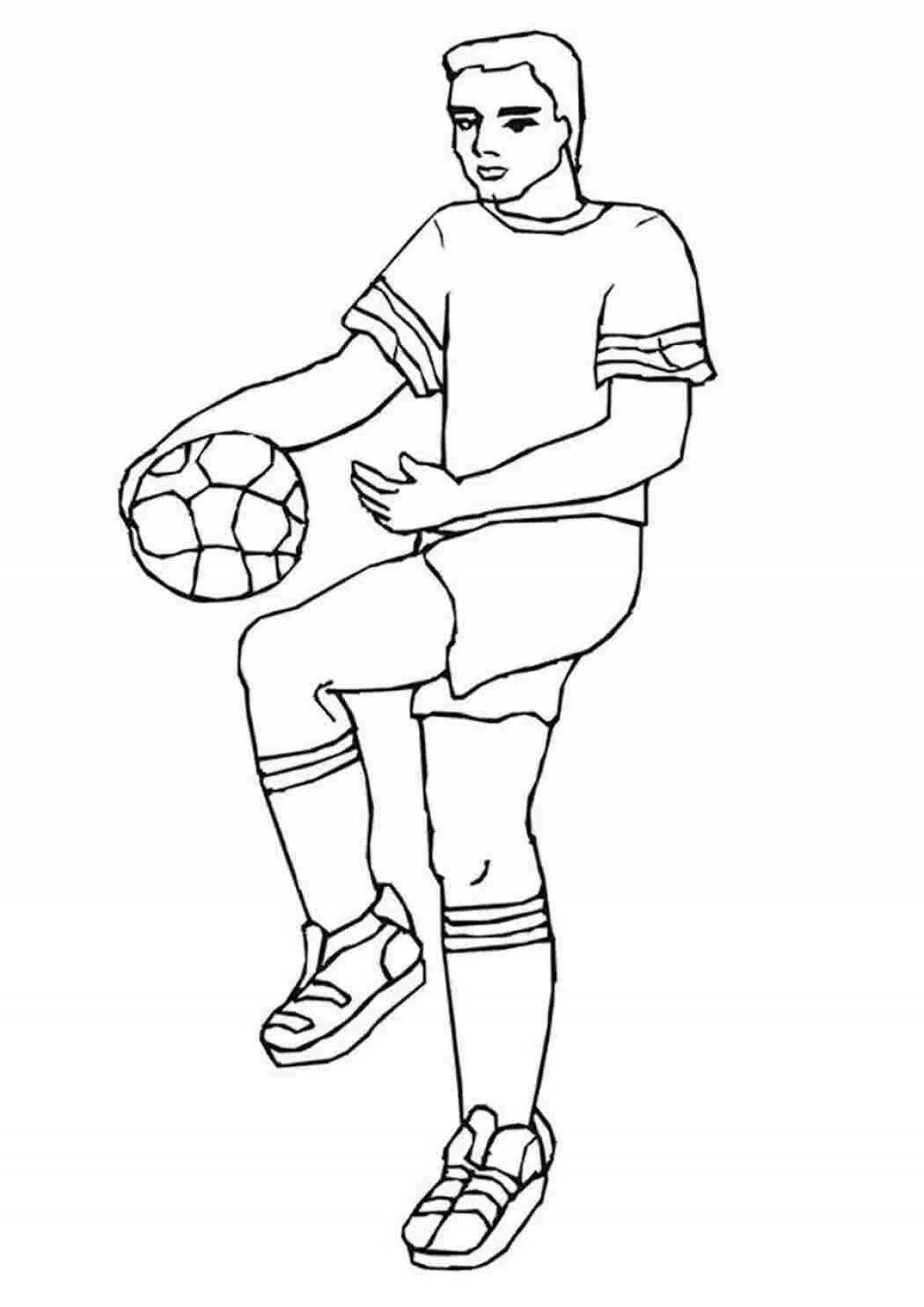 Coloring page dynamic football players