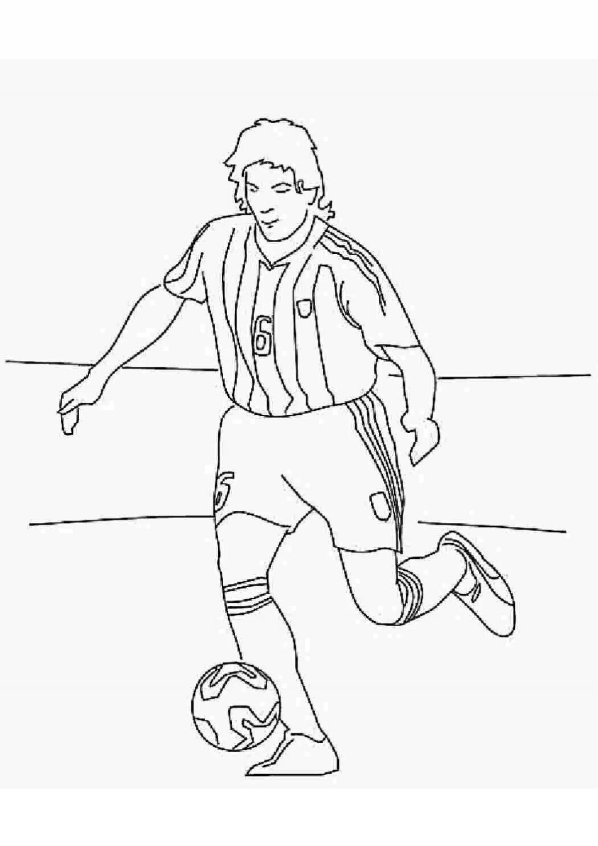 Coloring page energetic football players