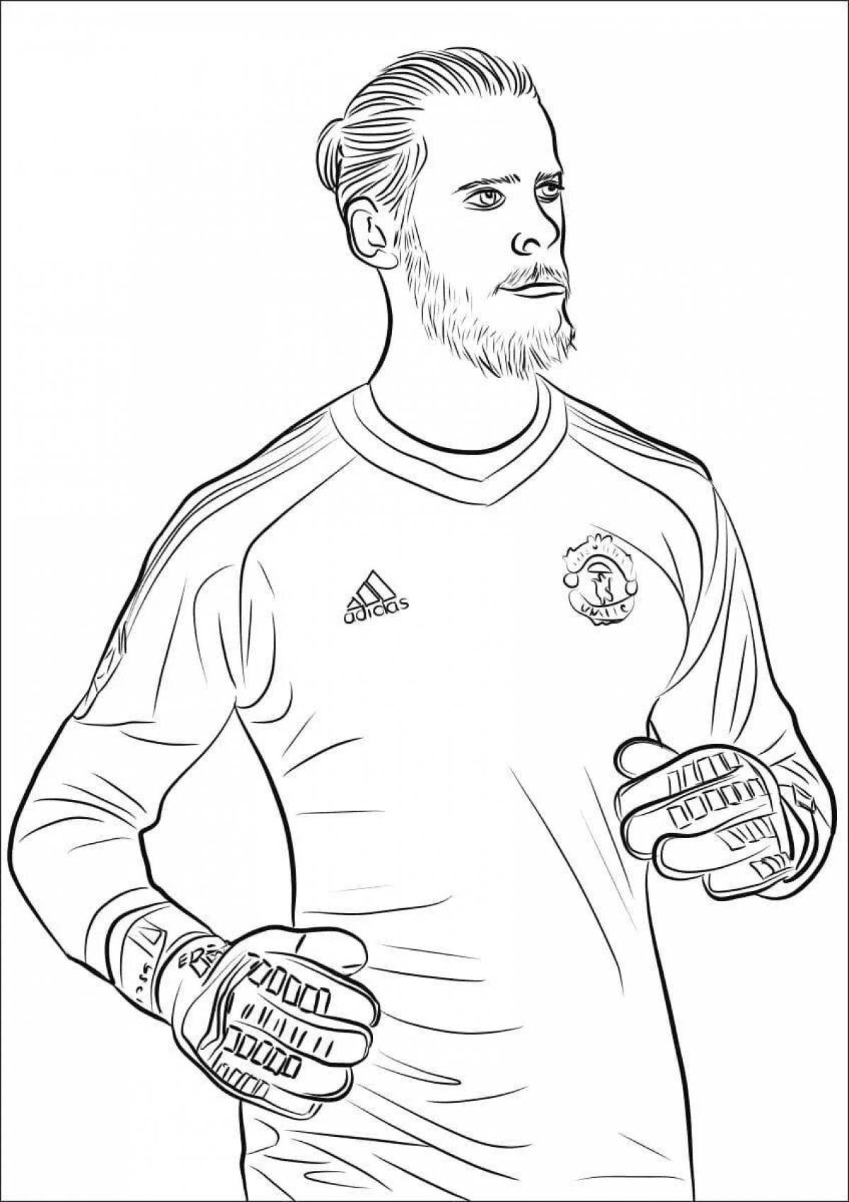 Coloring page playful football players