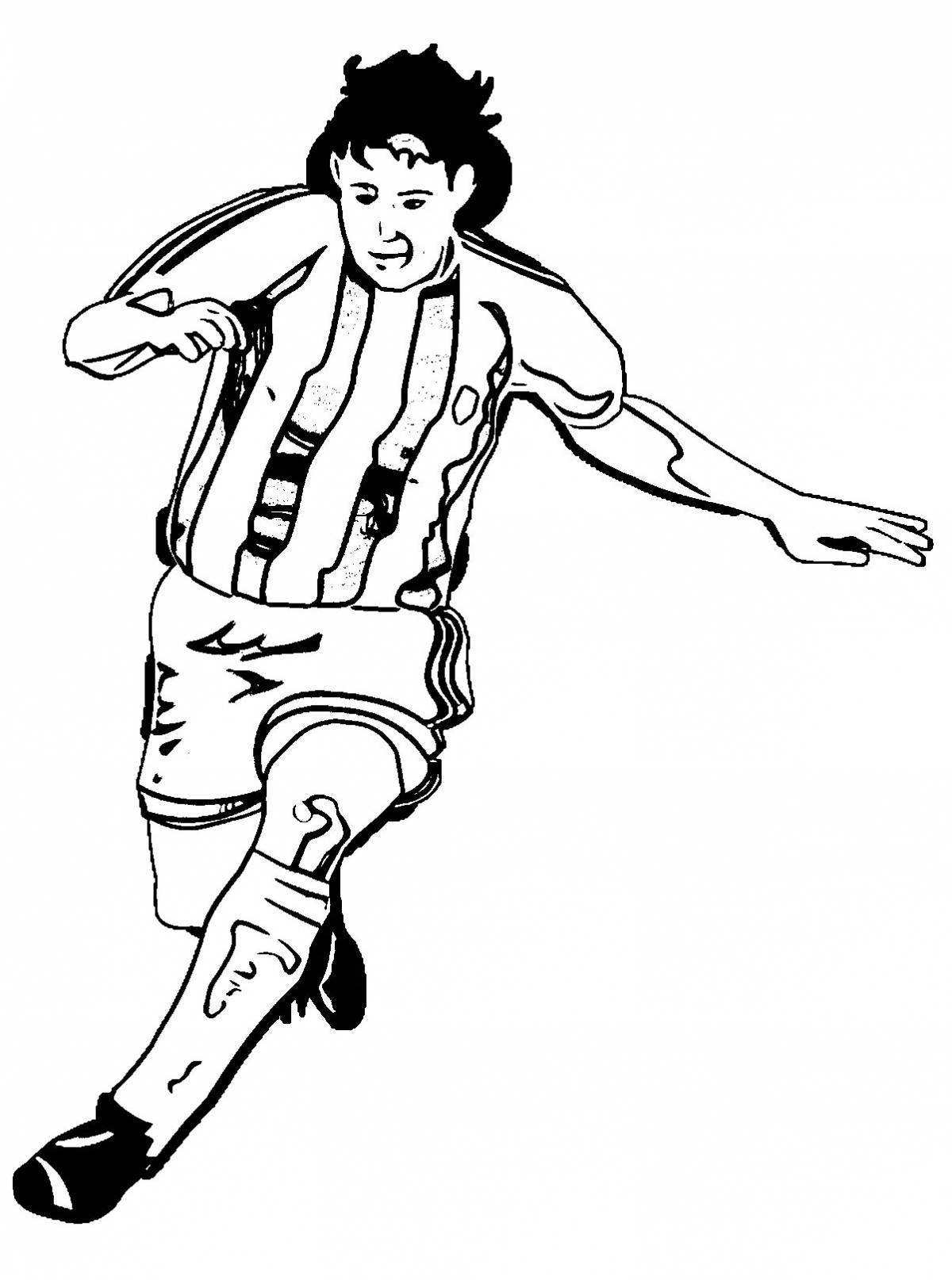 Coloring page confident football players