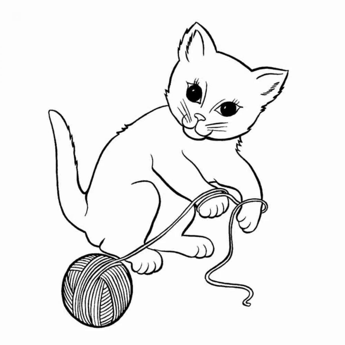 Soft cat coloring page