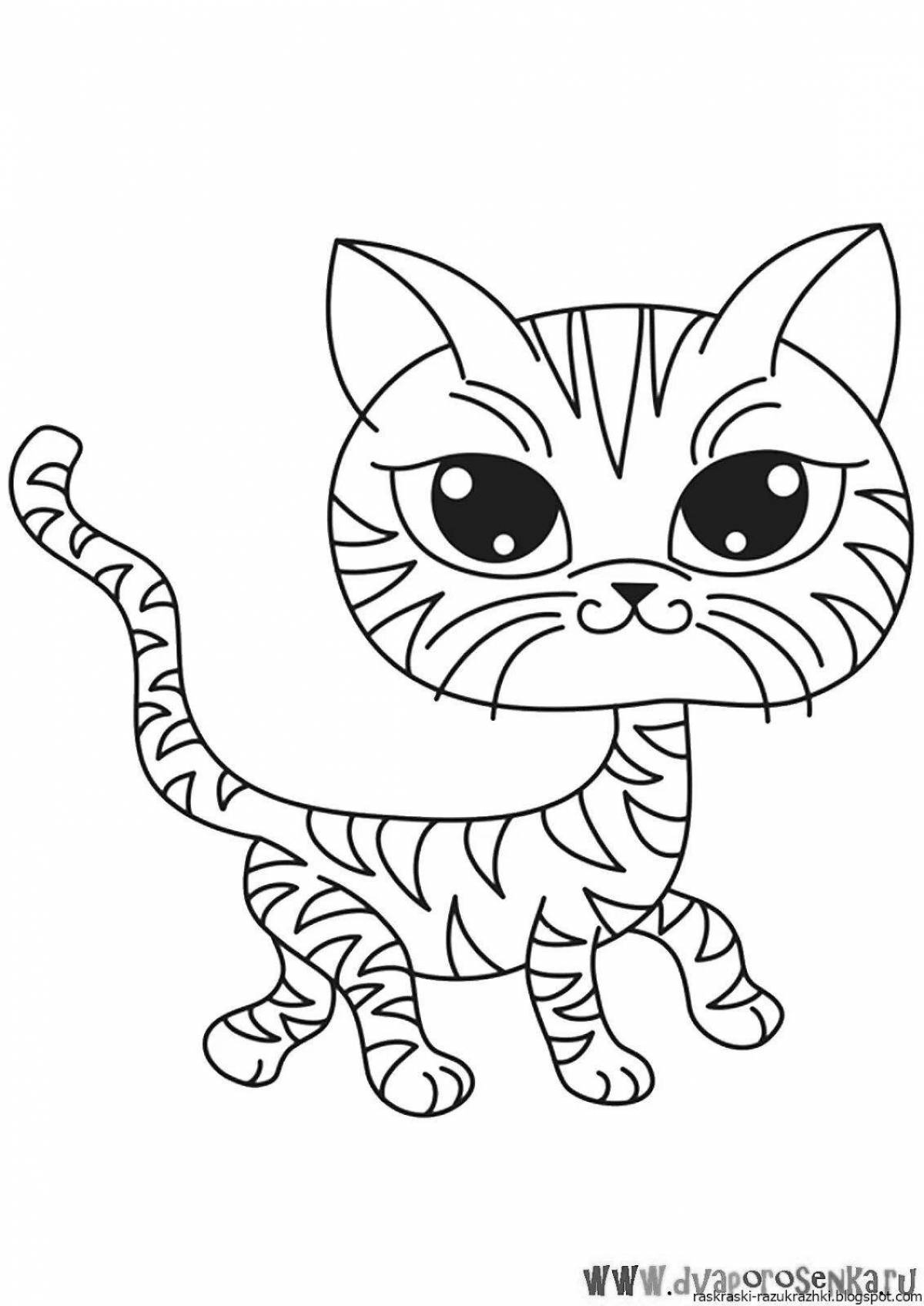 Curious cat coloring page