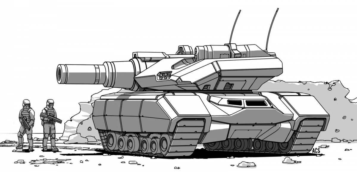 Раскраска восхитительный говорящий танк