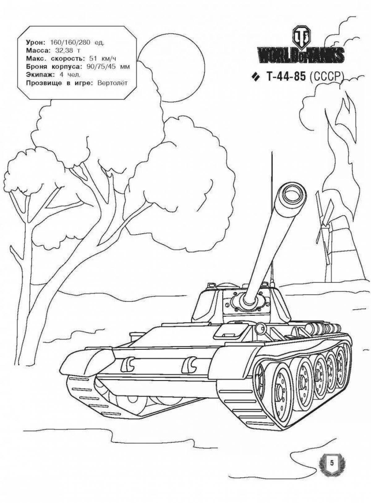 Magic talking tank coloring page