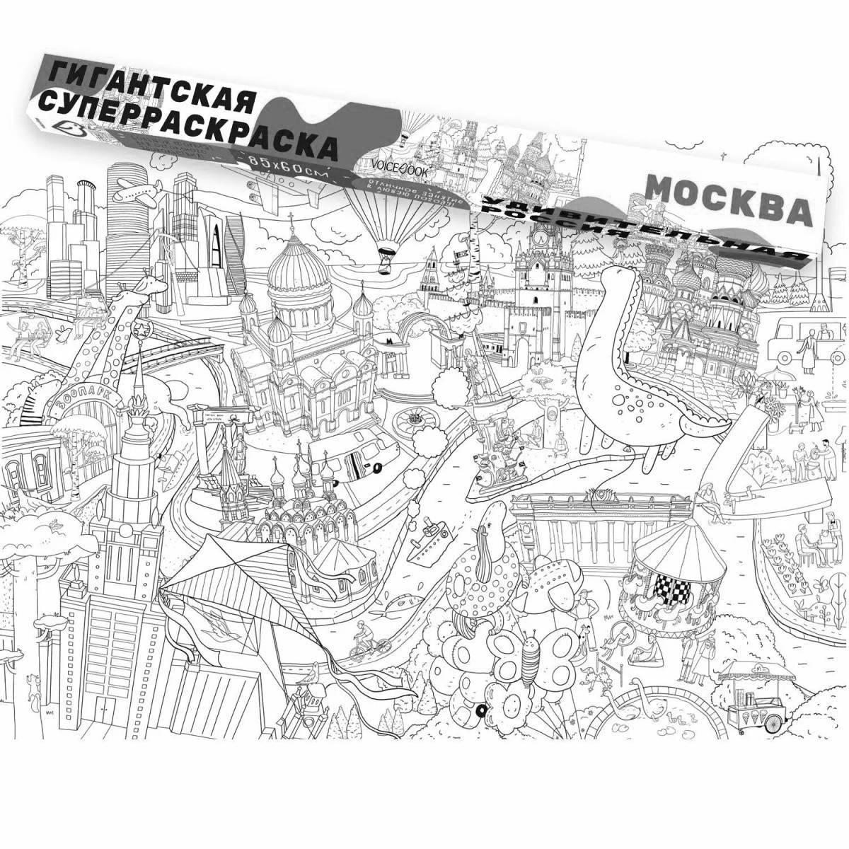 Coloring page fascinating map of moscow