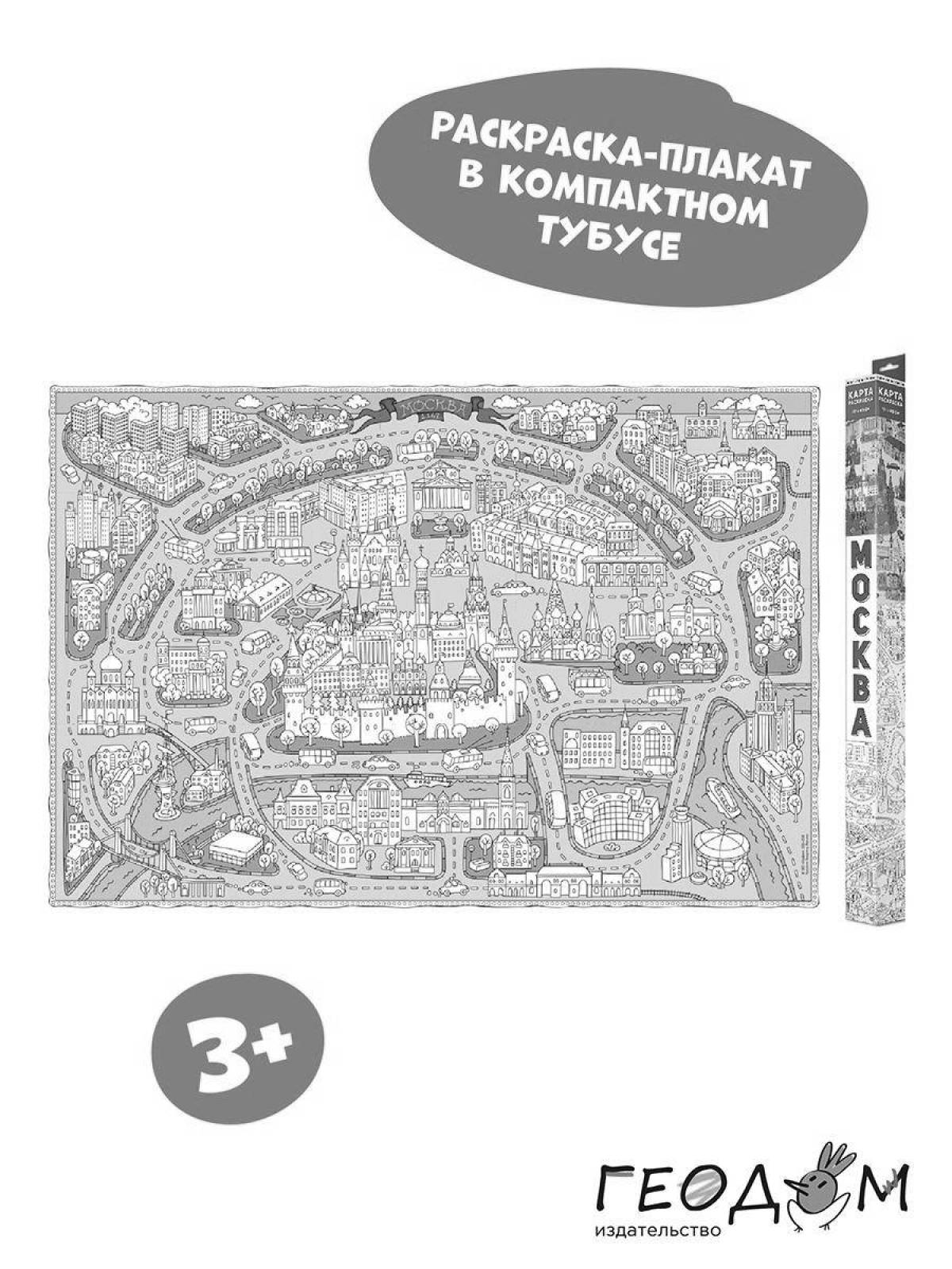 Coloring book innovation map of moscow