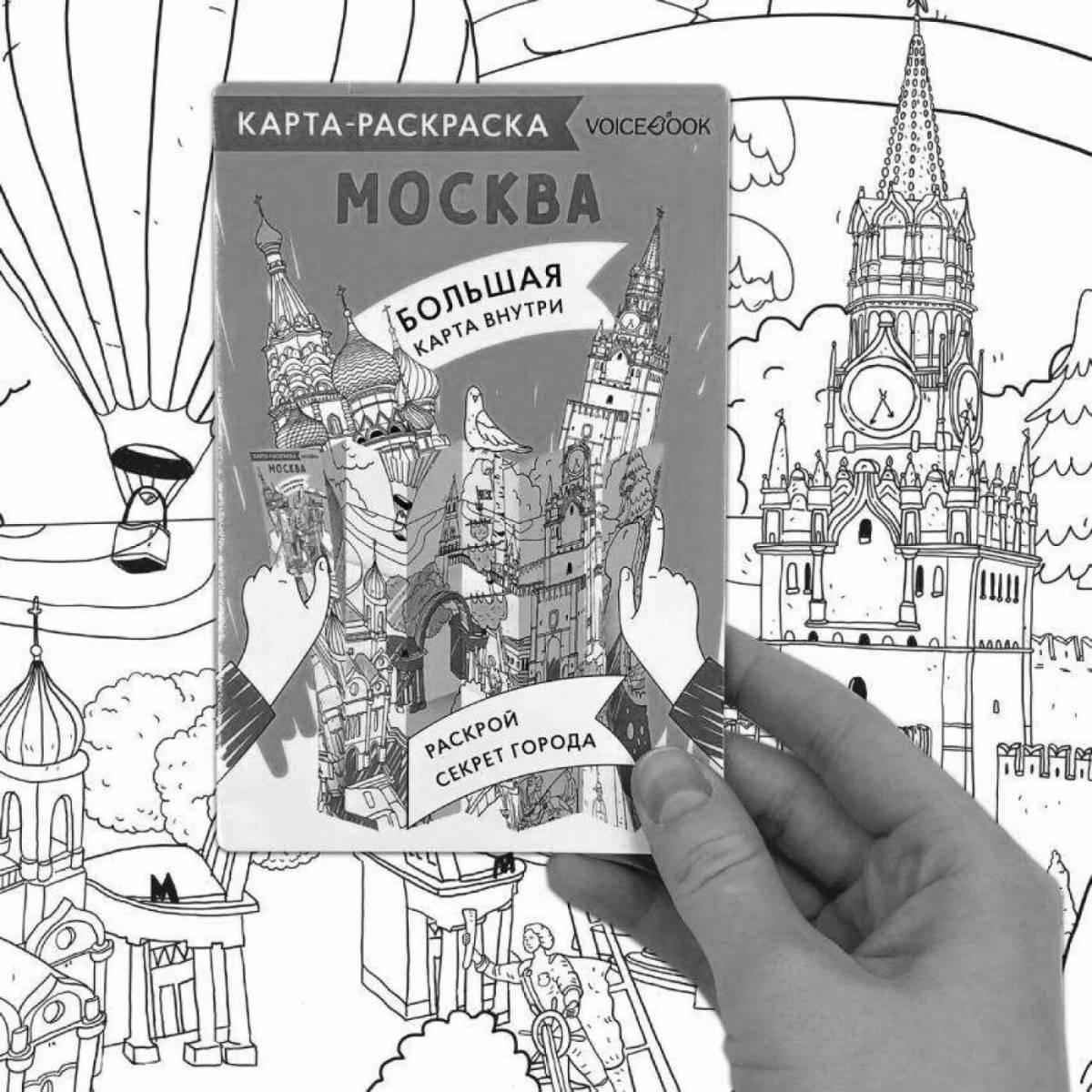Coloring page amazing map of moscow