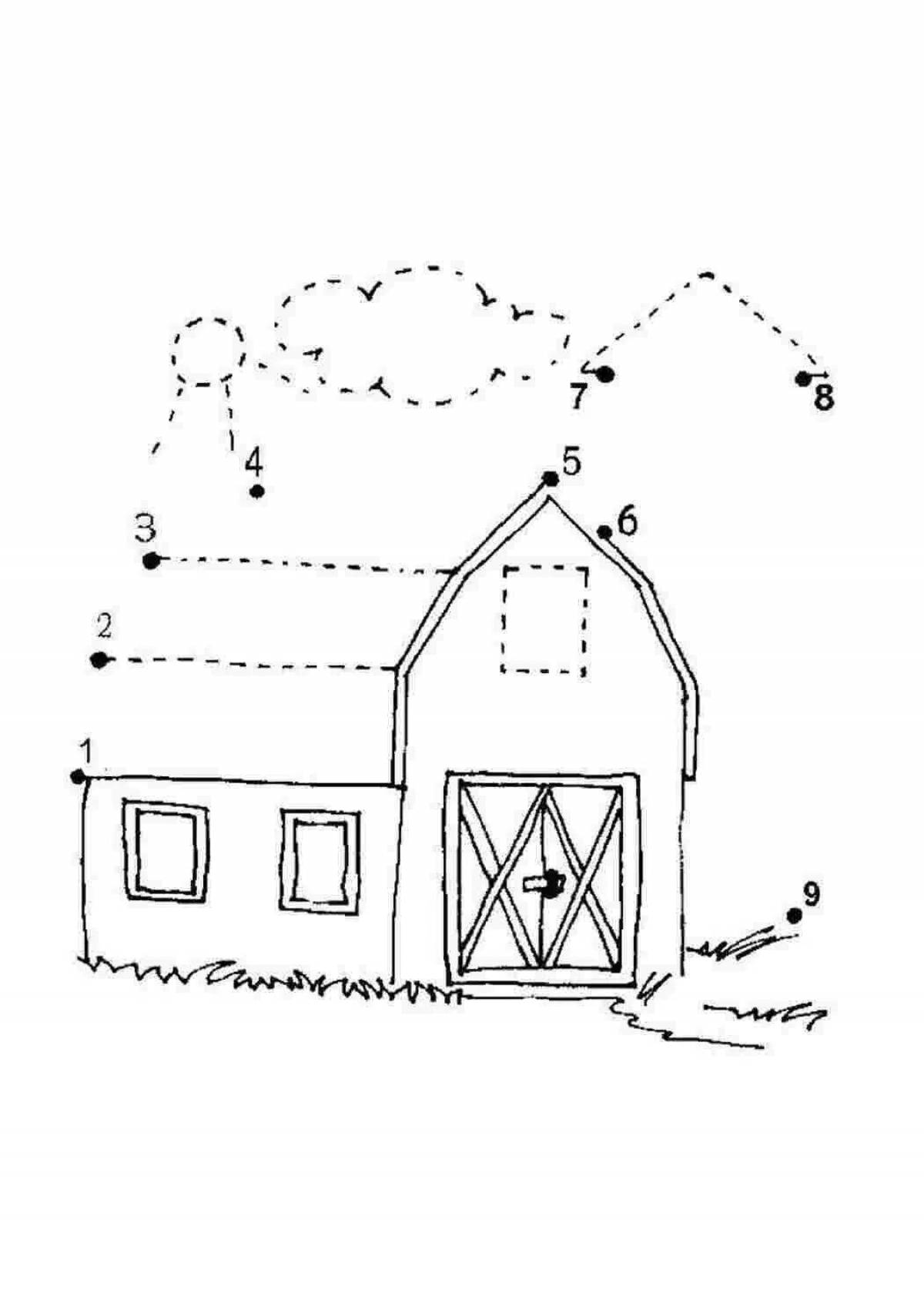 Delightful educational house coloring book