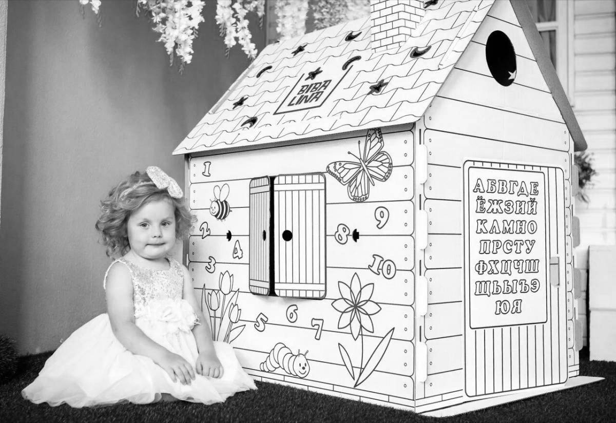 Attractive educational coloring house