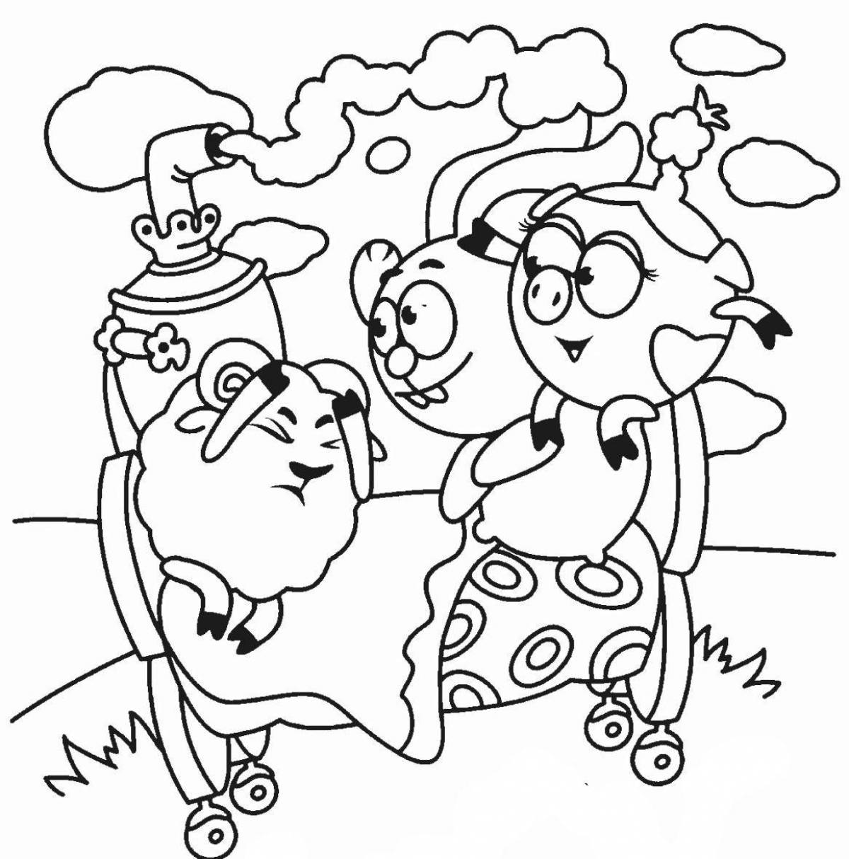 Majestic Smeshariki coloring pages