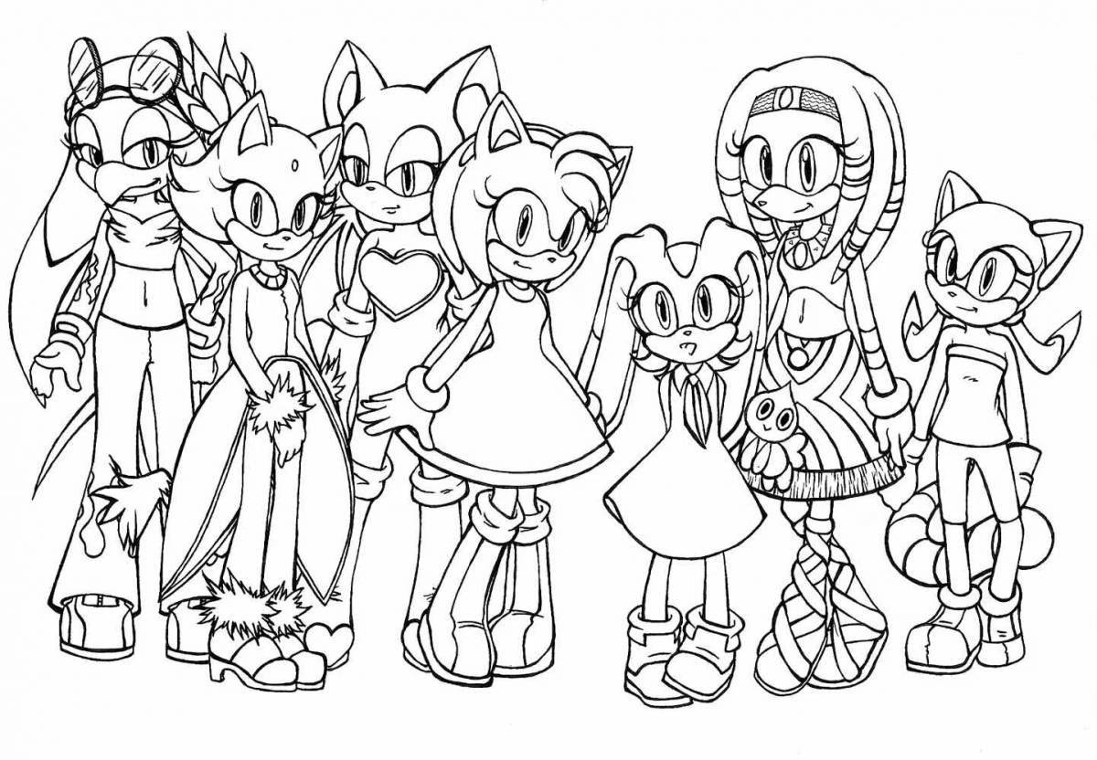 Charming sonic boom coloring book
