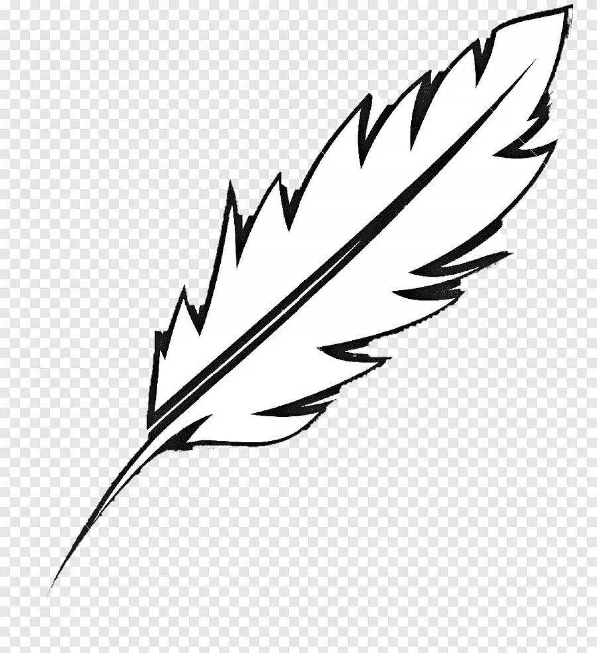 Feather coloring page