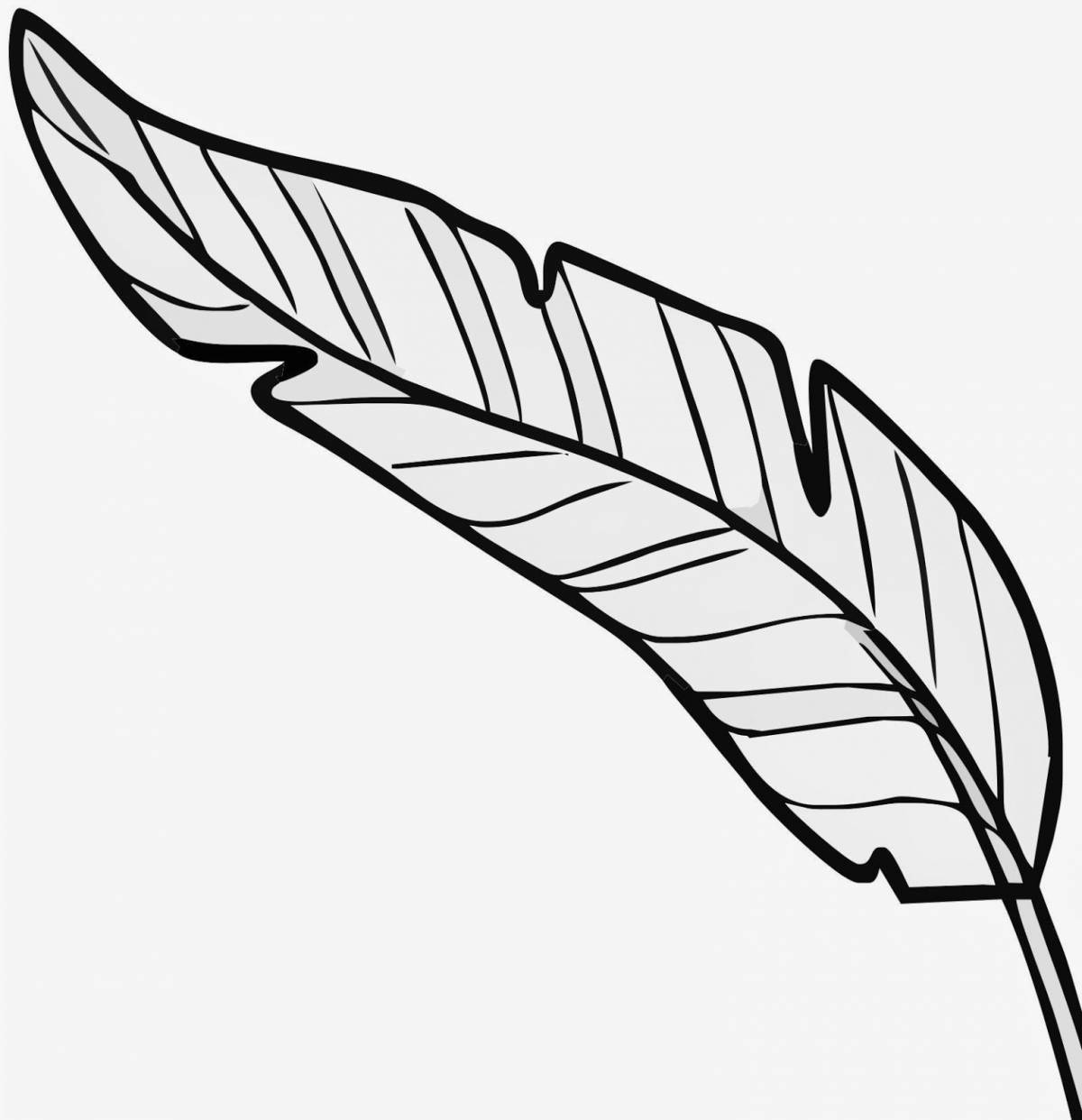 Adorable feather coloring page