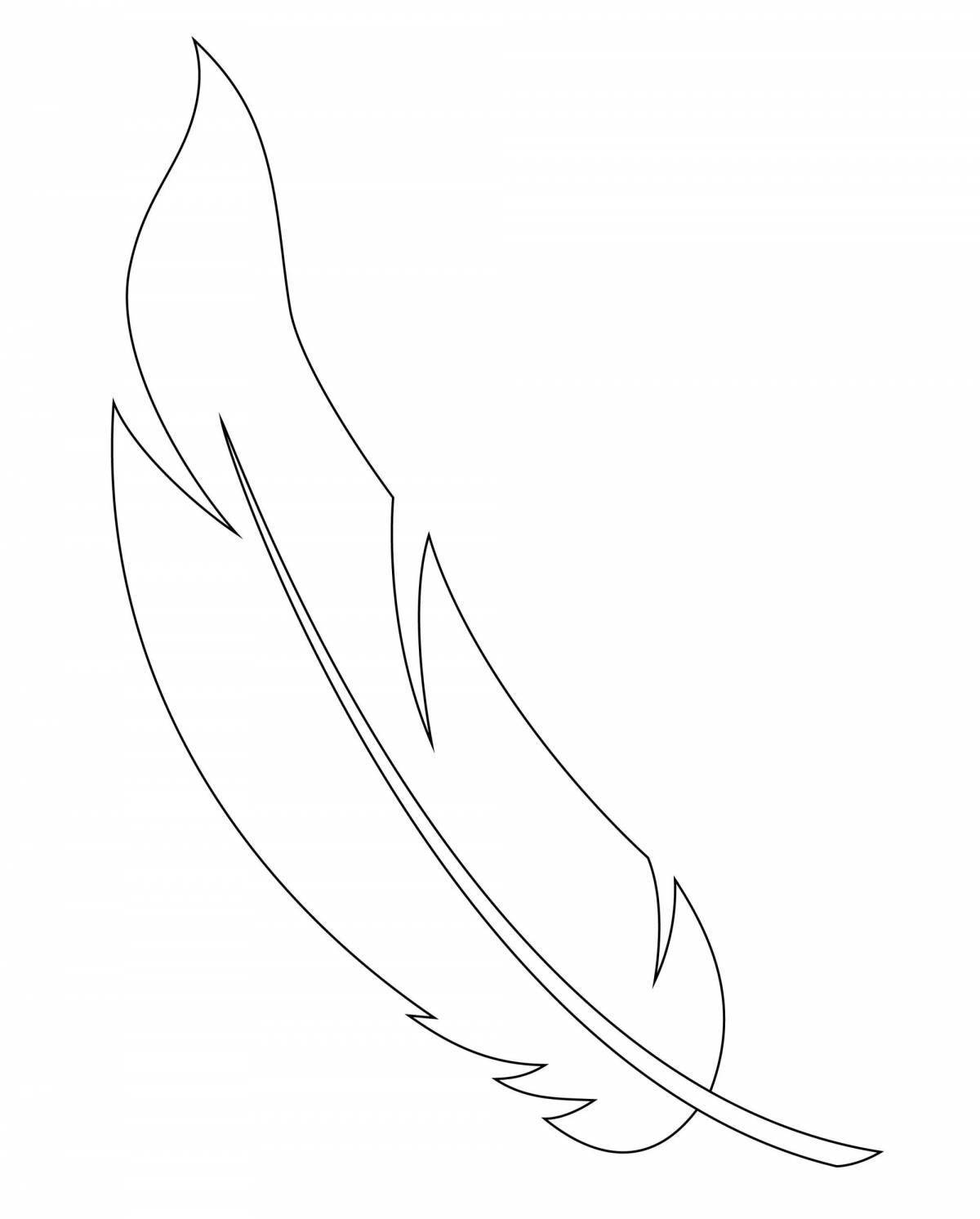 Coloring page playful pattern with feathers