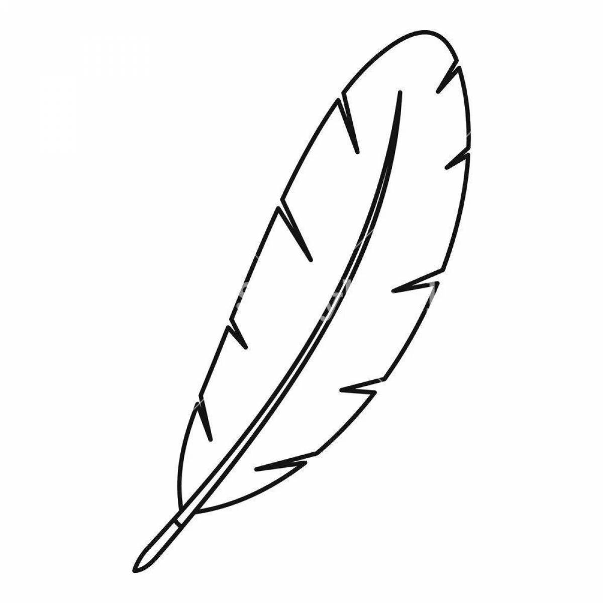 Joyful feather coloring page