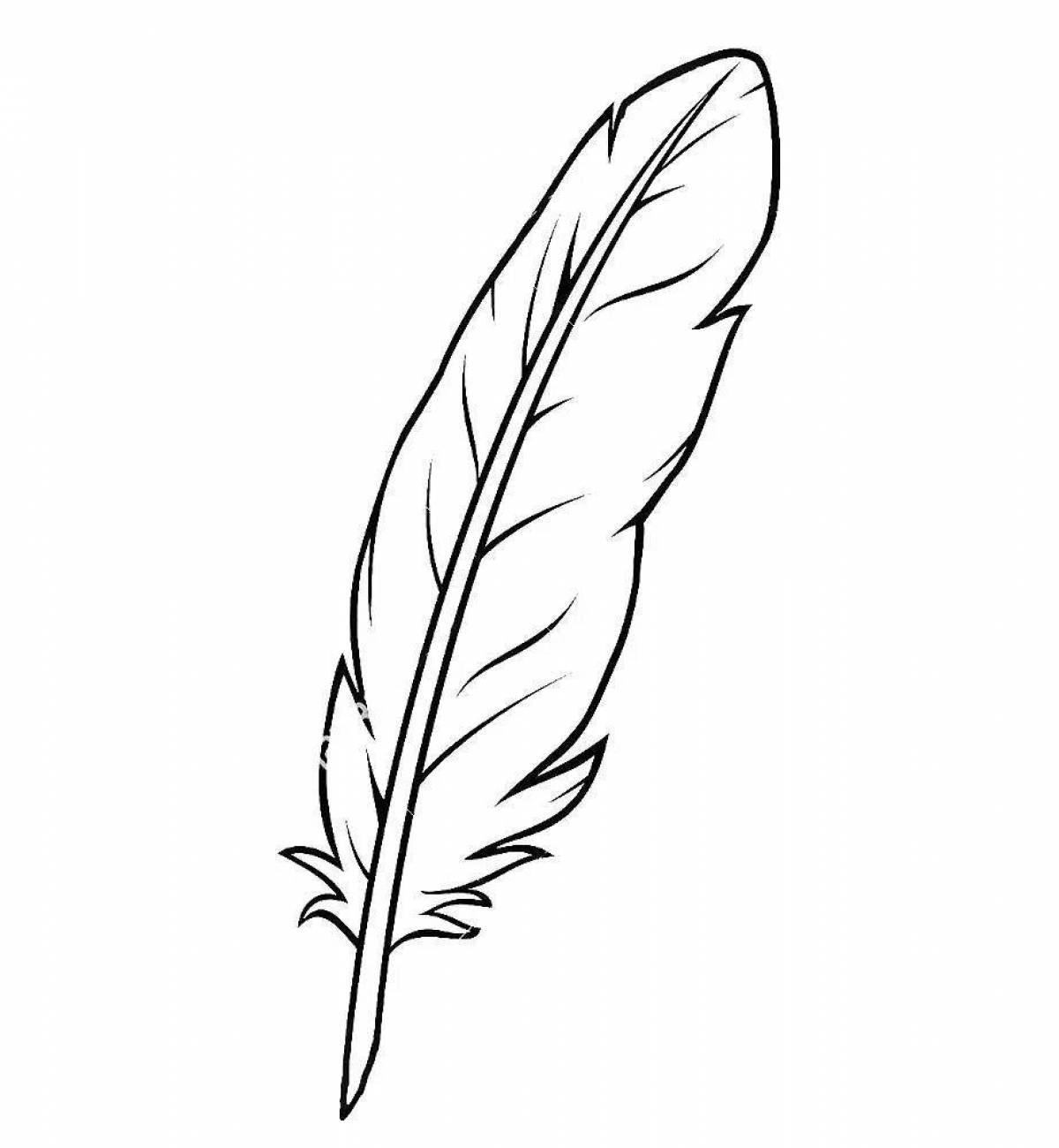 Glowing feather coloring page