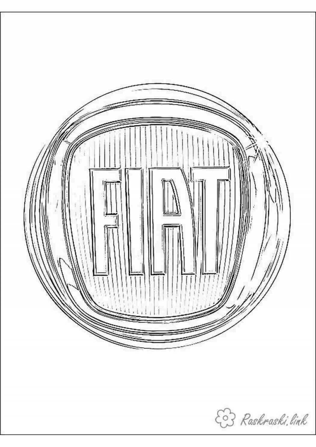Coloring page of bold car icon