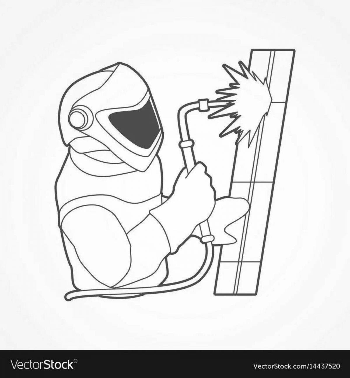Coloring page graceful welder