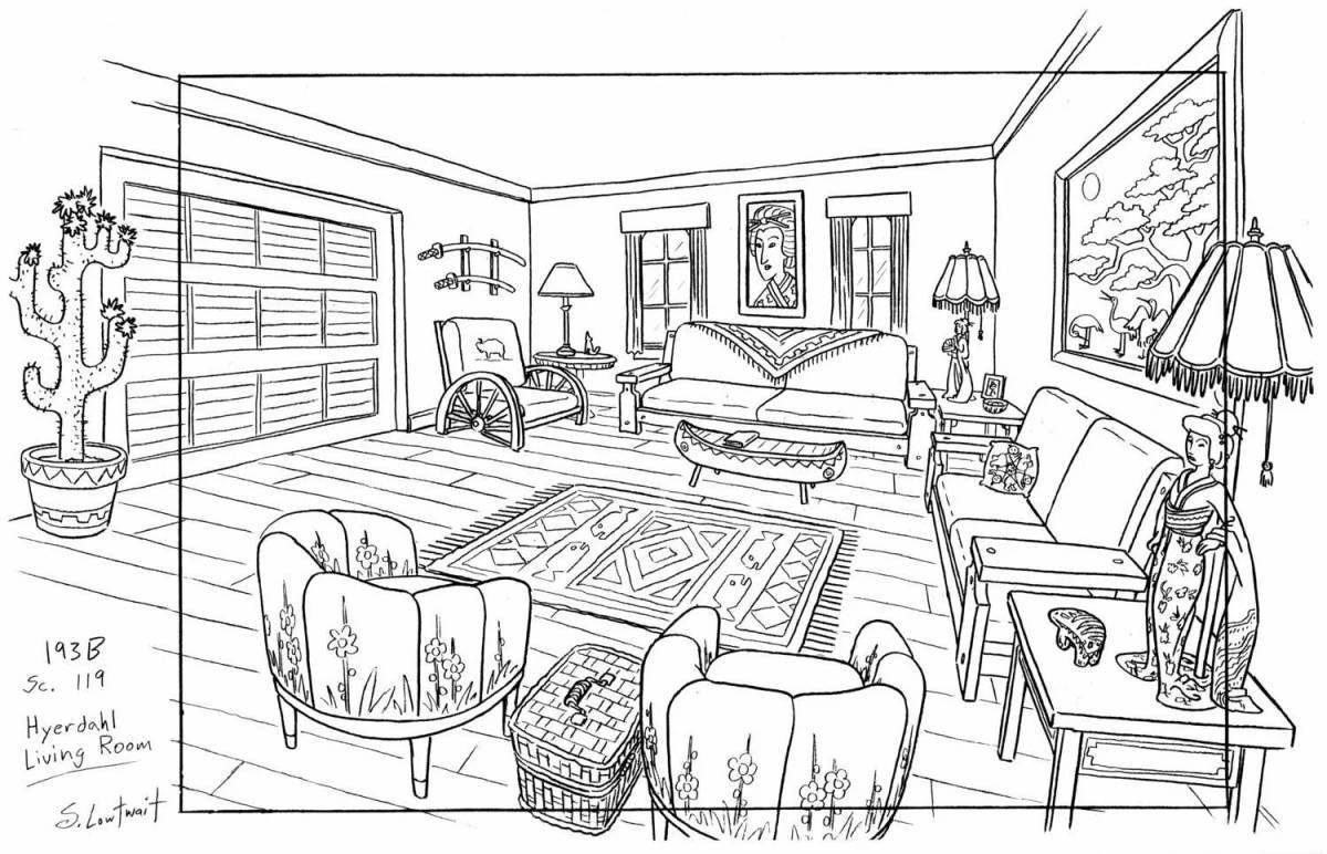 Creative room coloring pages