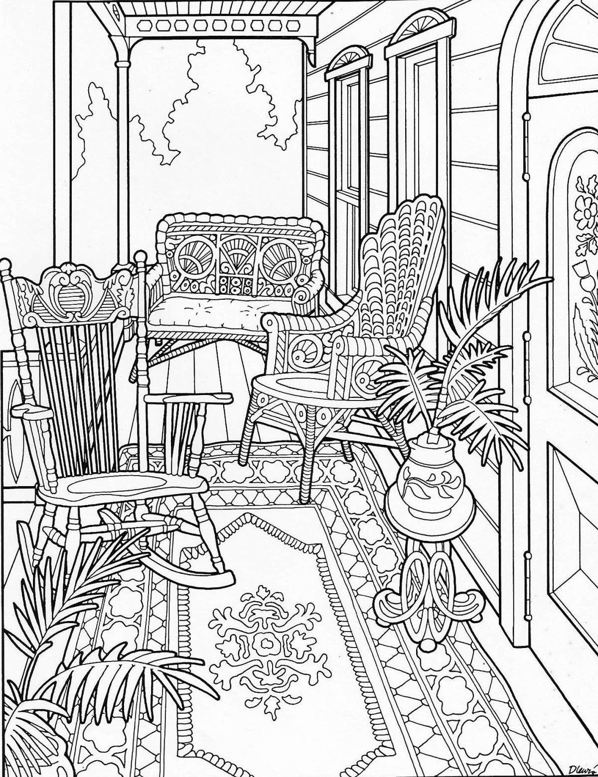 Fun room coloring pages