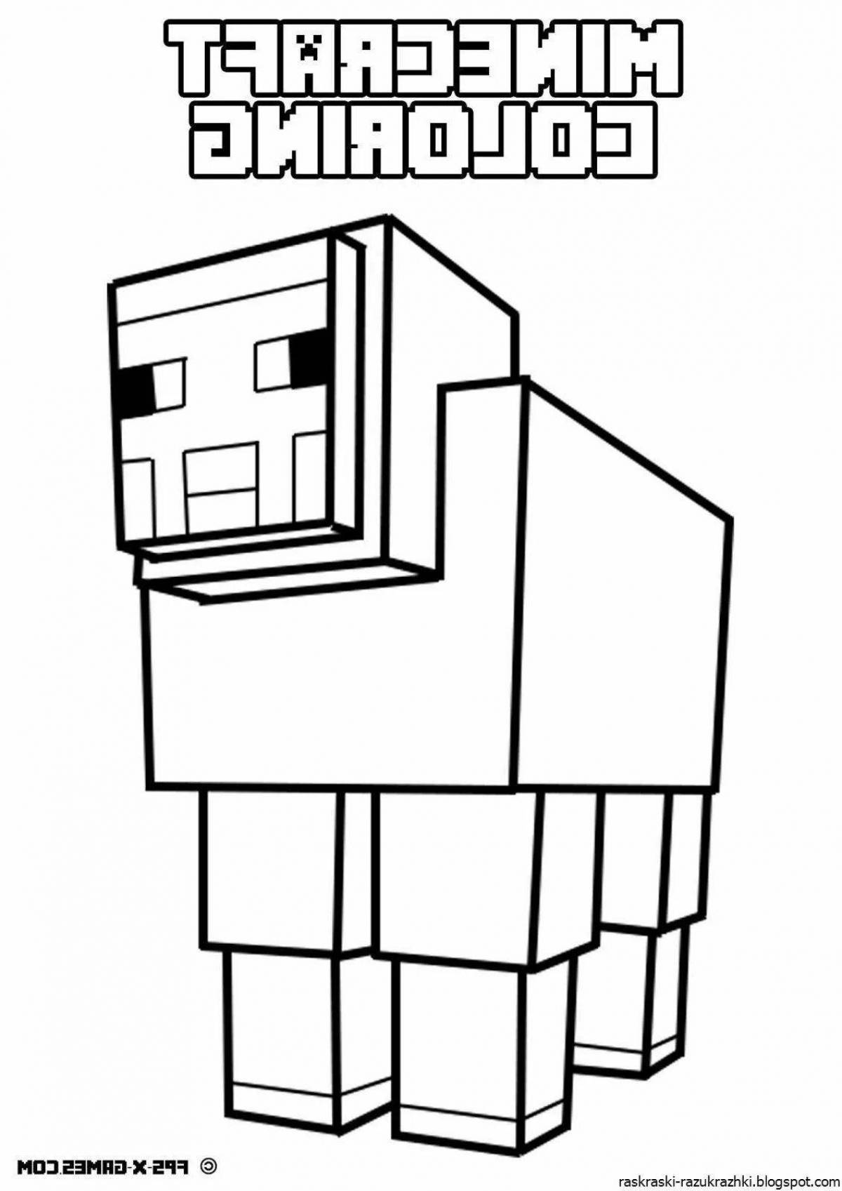 Awesome minecraft whiskas coloring page