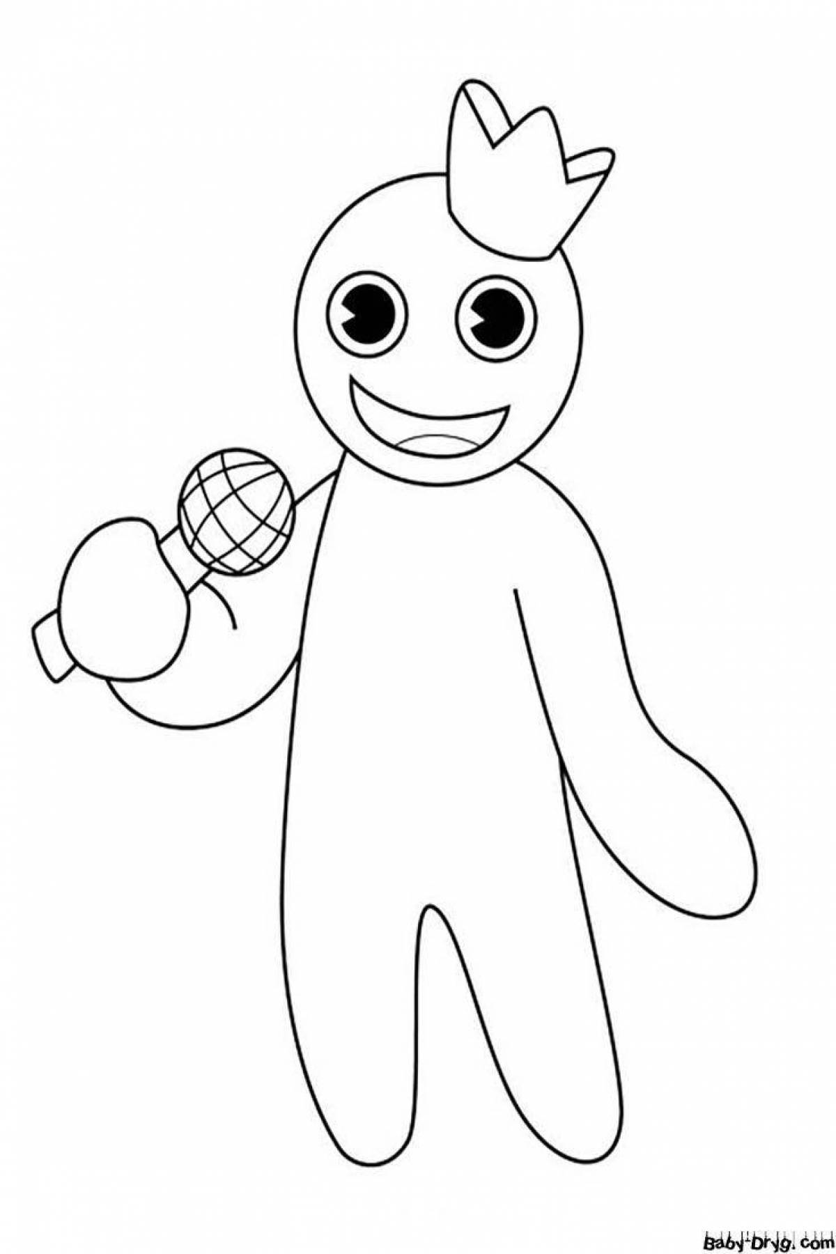 Coloring book animated rainbow friends