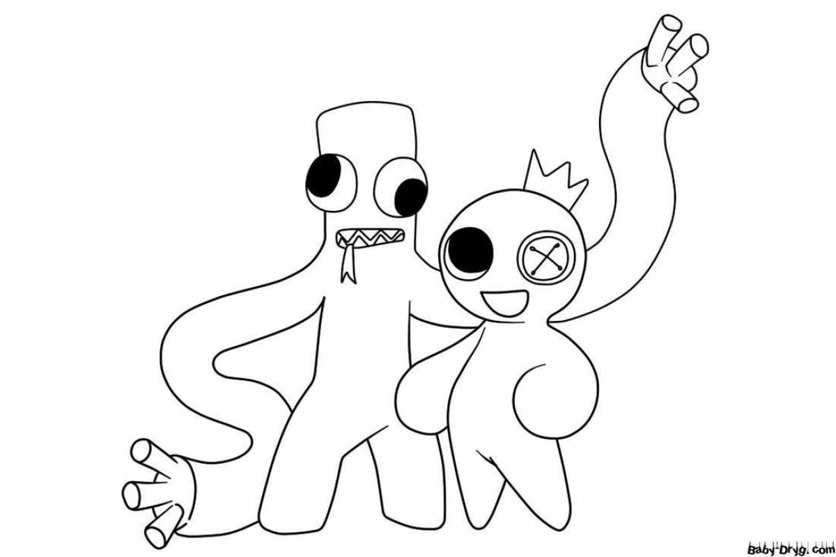 Glorious rainbow friends coloring page