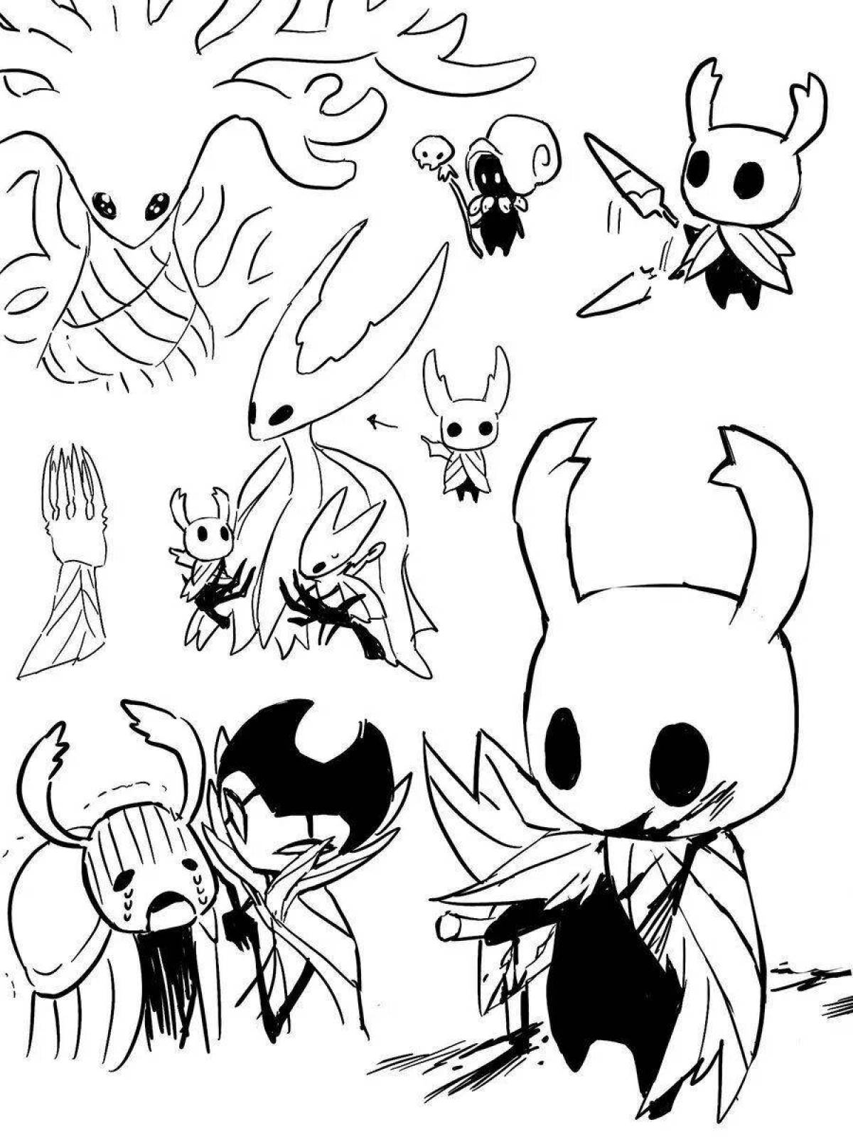 Раскраска majestic hollow knight
