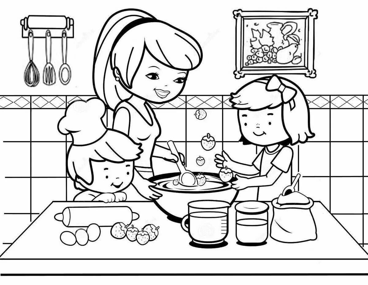 Attractive coloring book to help parents