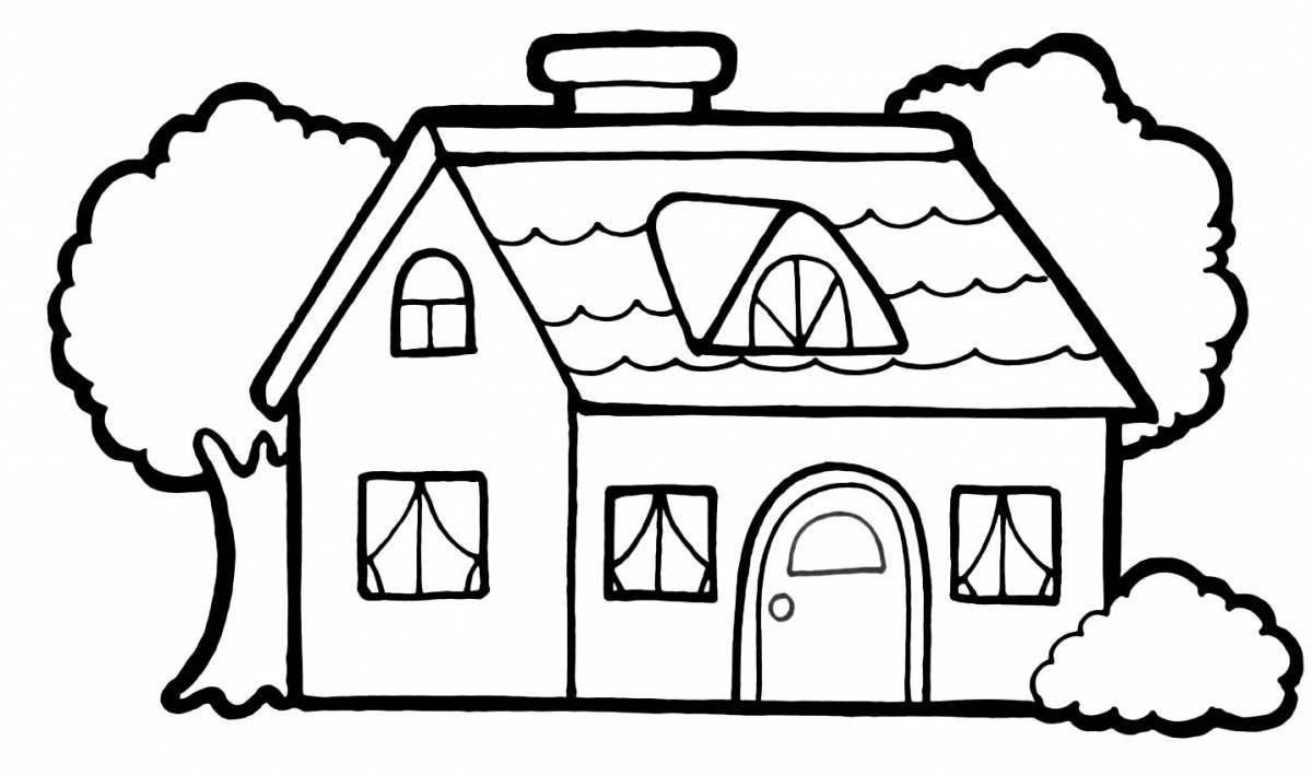 Luxury house coloring page
