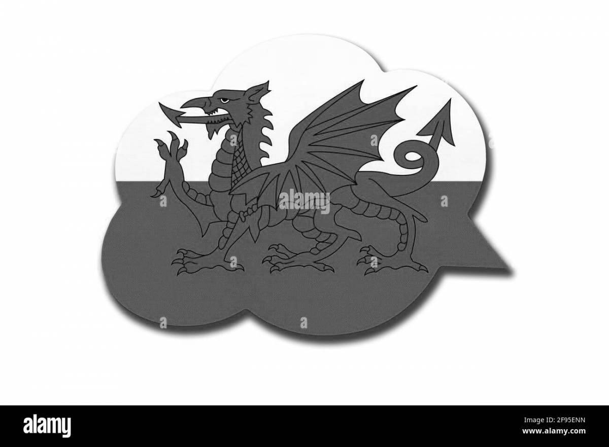 Coloring page nice flag of wales