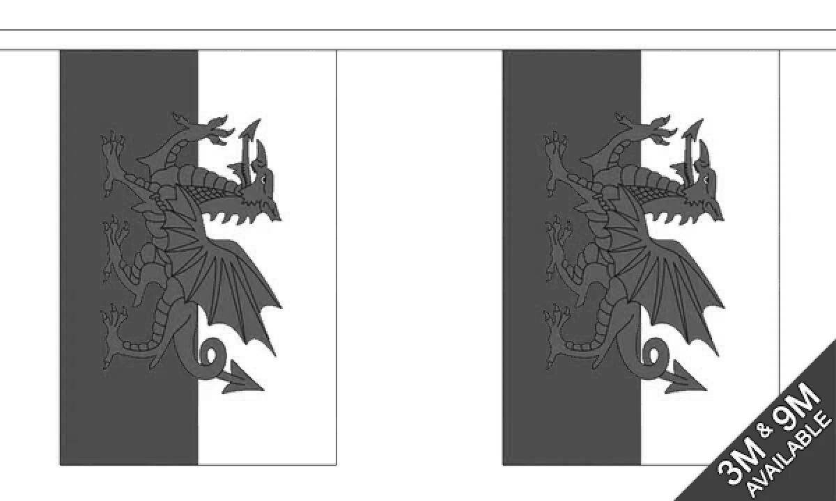 Large wales flag coloring page