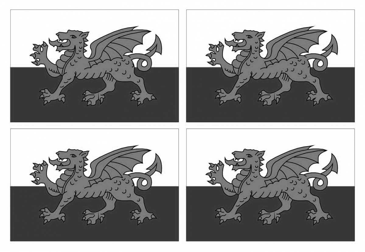 Wales flag coloring page