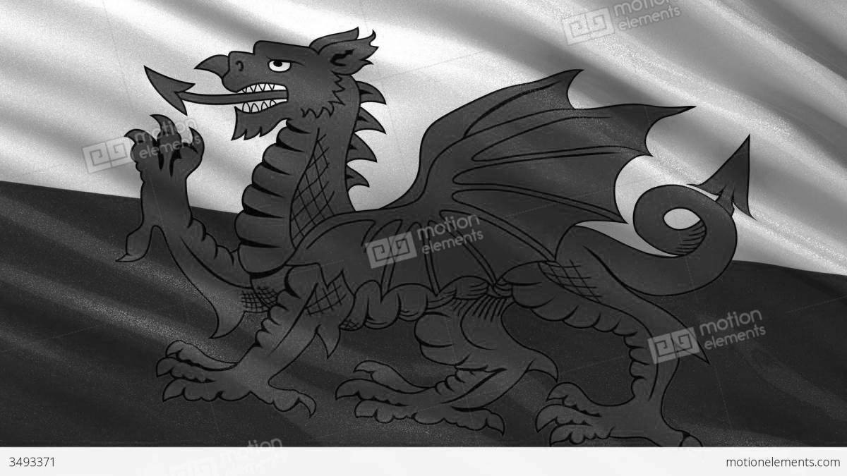Brilliantly painted wales flag coloring book