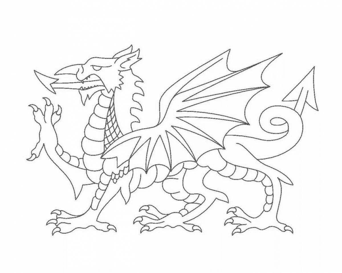 Glitter ink wales flag coloring page