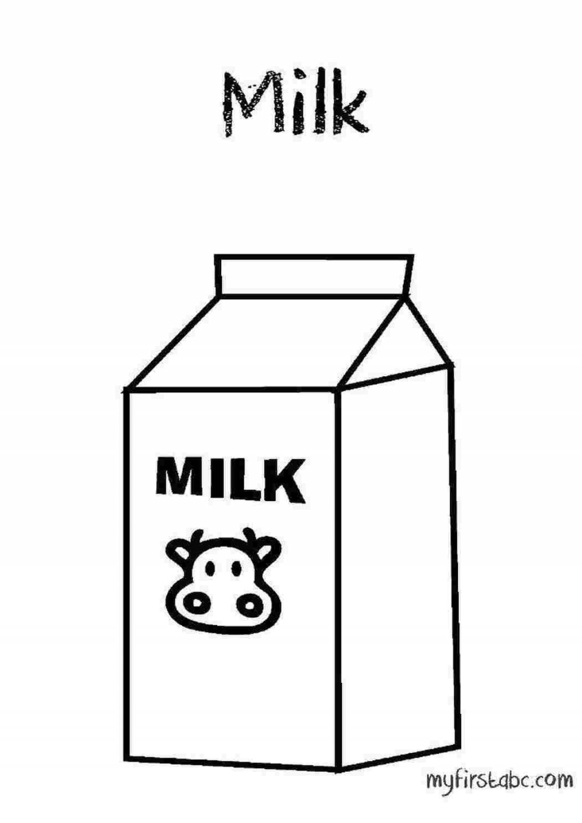 Happy milk coloring page