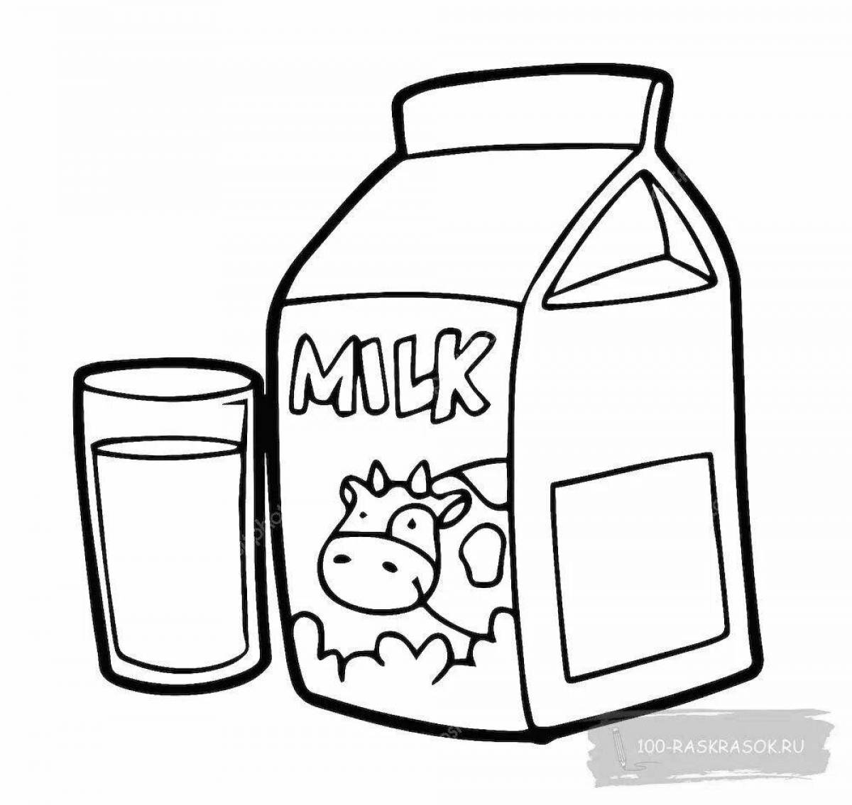 Happy milk coloring page