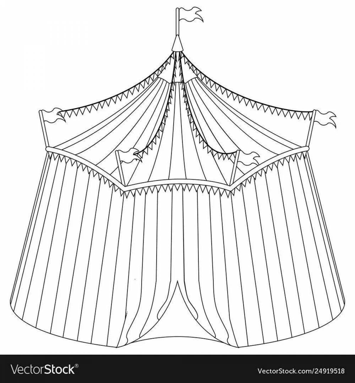 Adorable circus tent coloring page