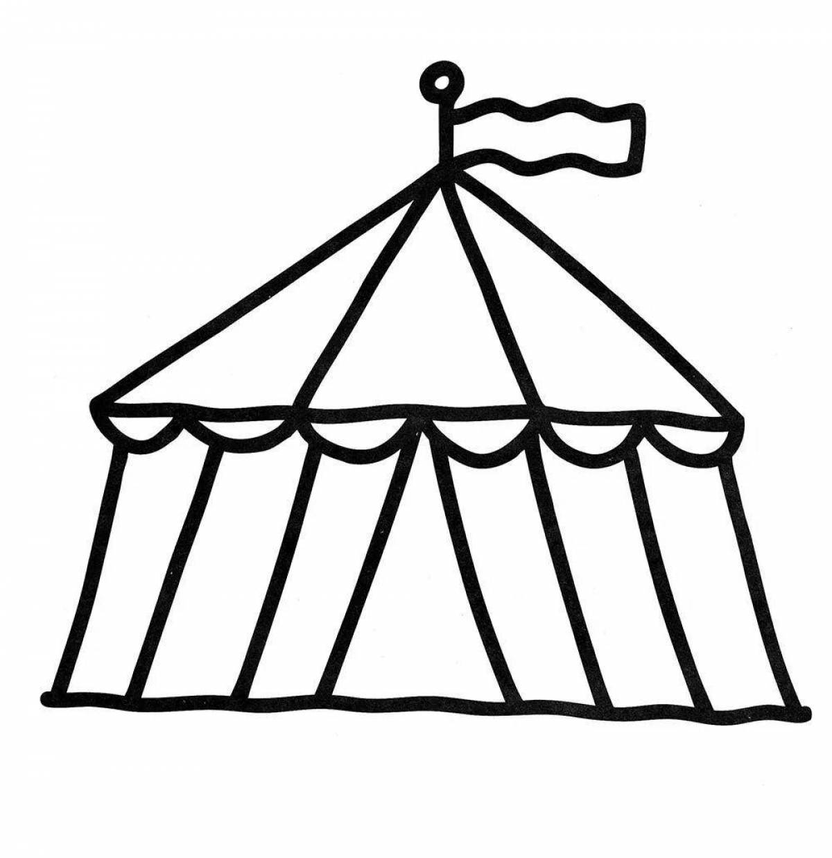 Fancy circus tent coloring page