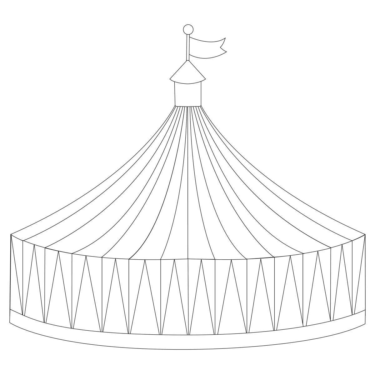 Coloring page gorgeous circus tent