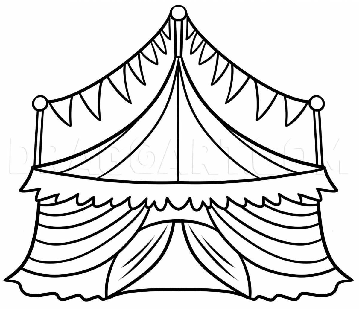 Coloring page amazing circus tent