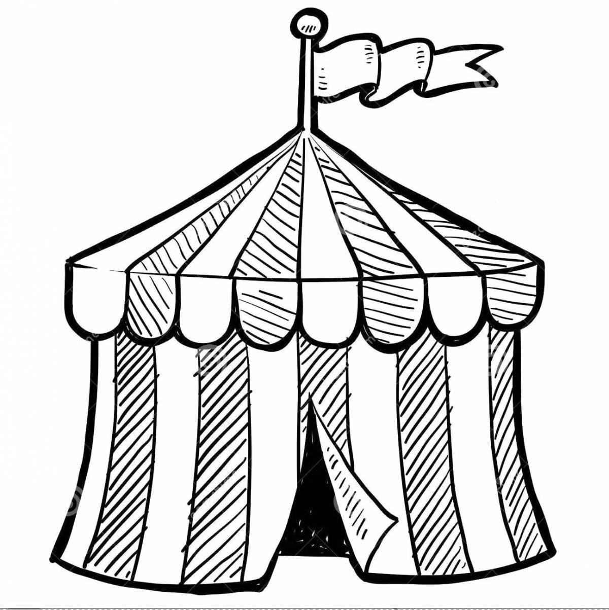 Rampant circus tent coloring page