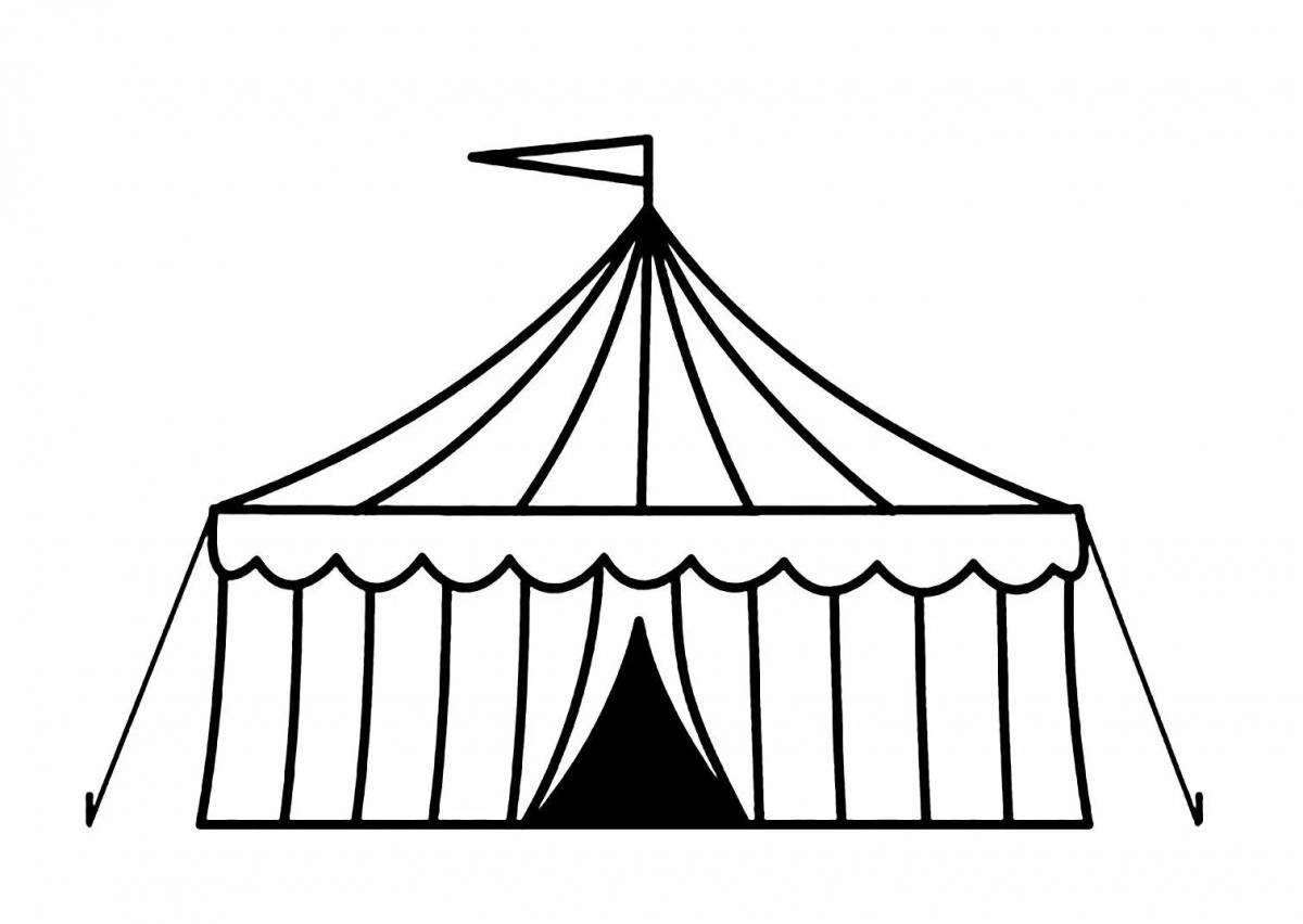 Coloring page vivacious circus tent