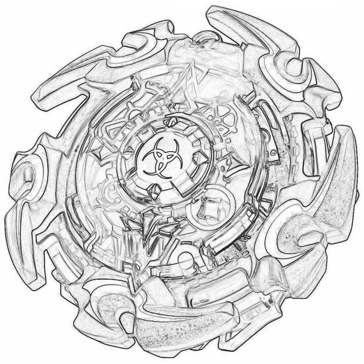 Colorful beyblade burst coloring page