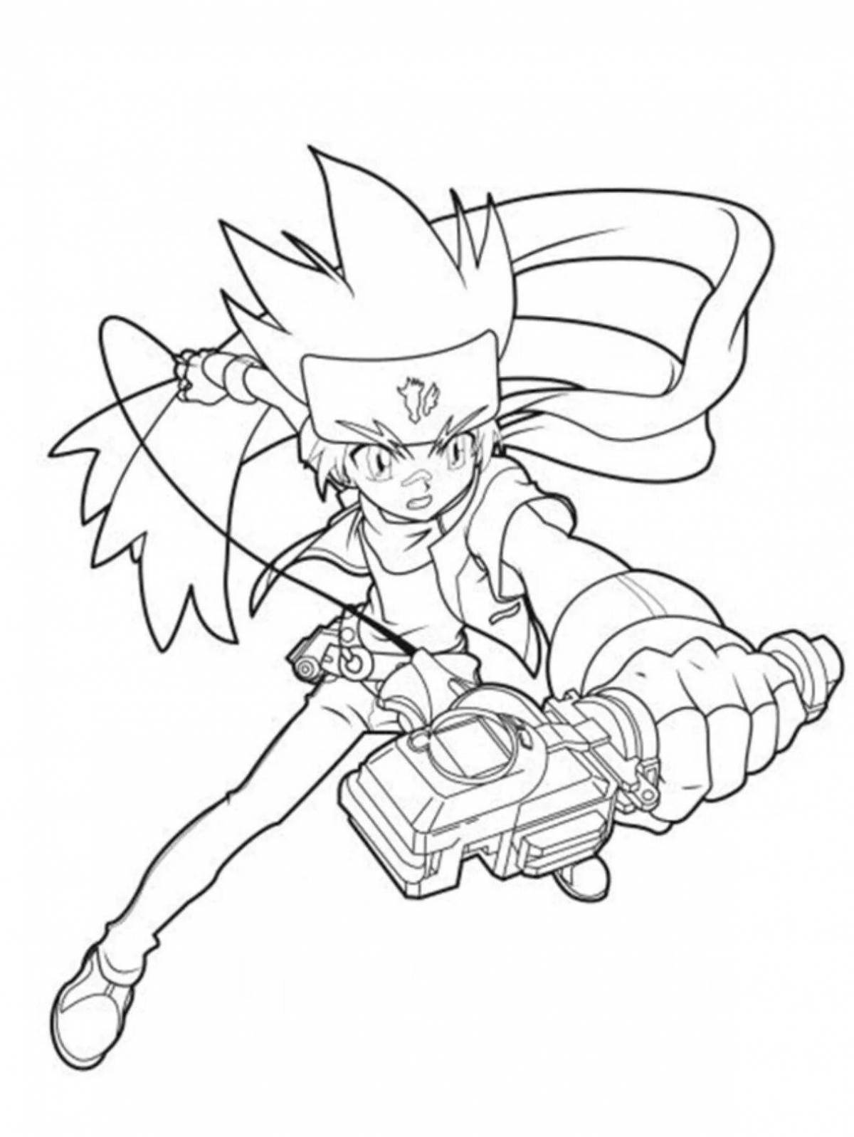 Attractive beyblade burst coloring page