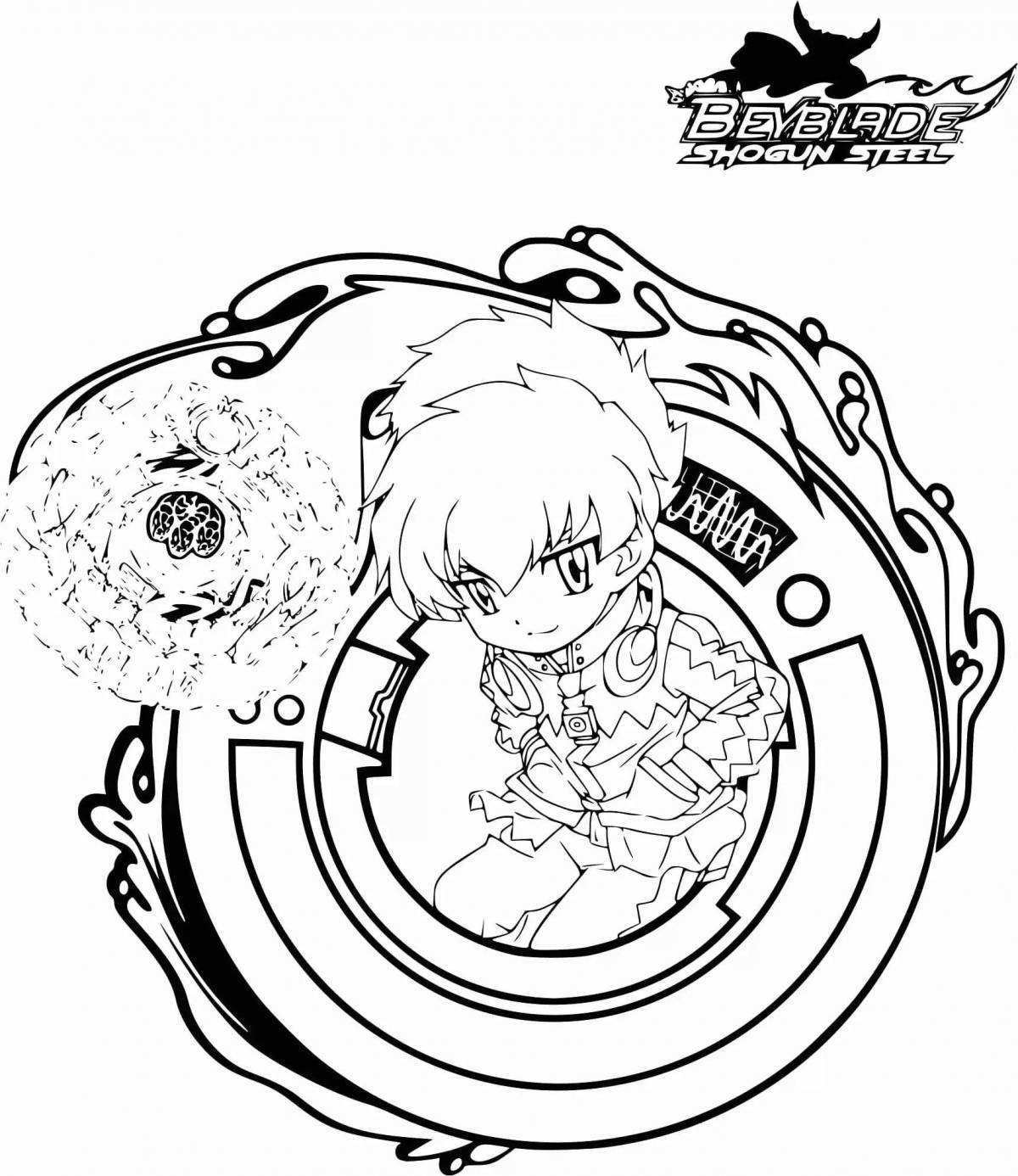 Dynamic beyblade burst coloring page