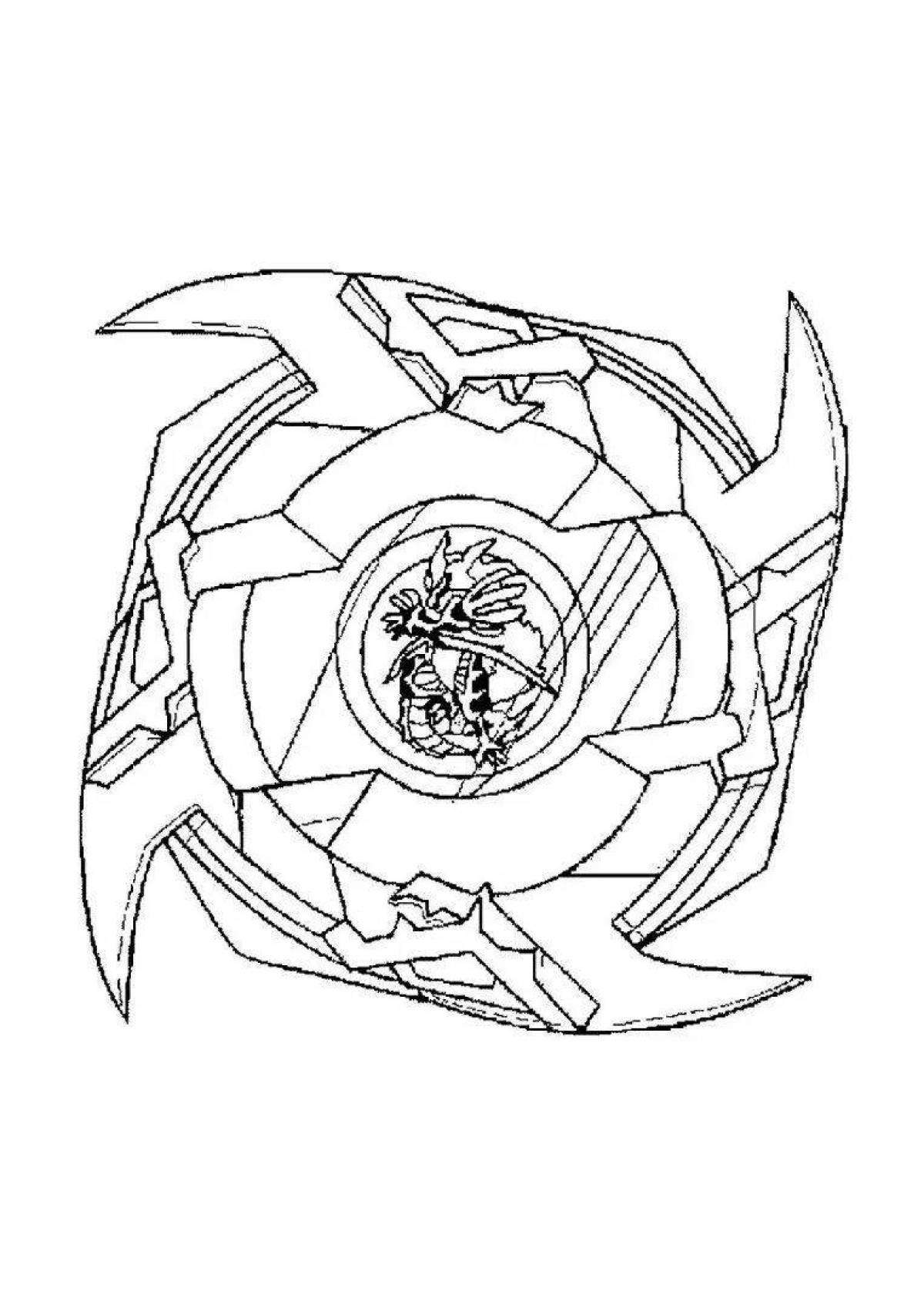Charming beyblade burst coloring page