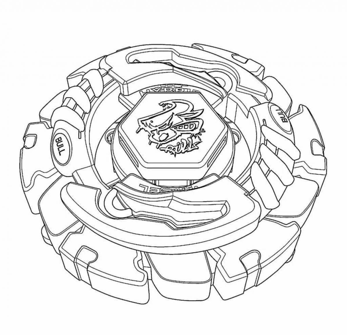 Раскраска beyblade burst с цветной анимацией